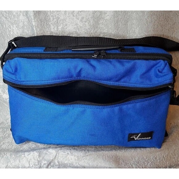 VTG LEBO Cassette Holder Padded Removeable Shell/Strap Blue Zip Pocket Holds 30 - Picture 3 of 13